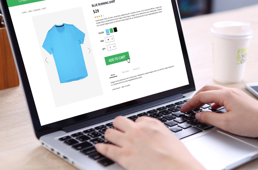 e-commerce store being tested on a website