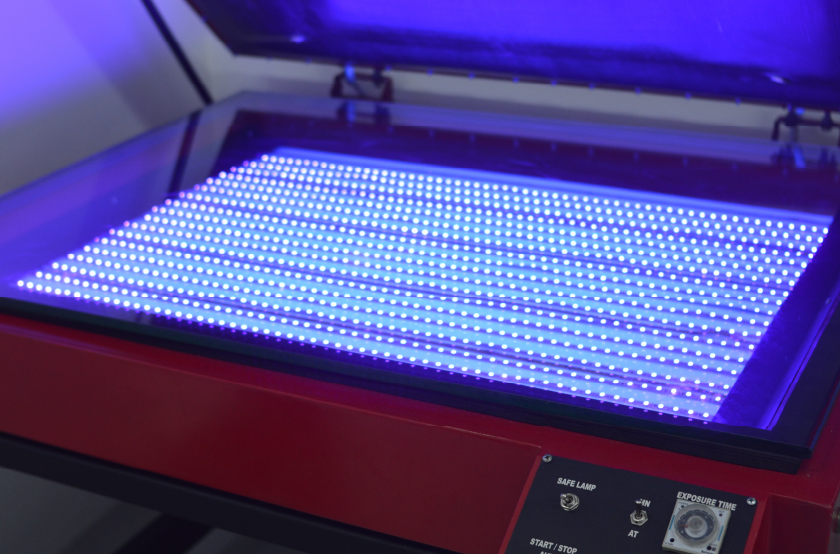 UV led lights in an exposure unit
