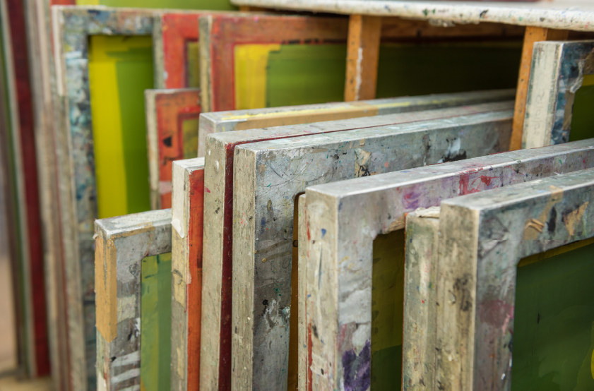 mesh screens in a print shop